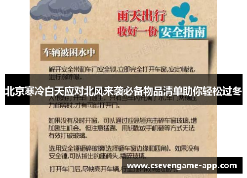 北京寒冷白天应对北风来袭必备物品清单助你轻松过冬